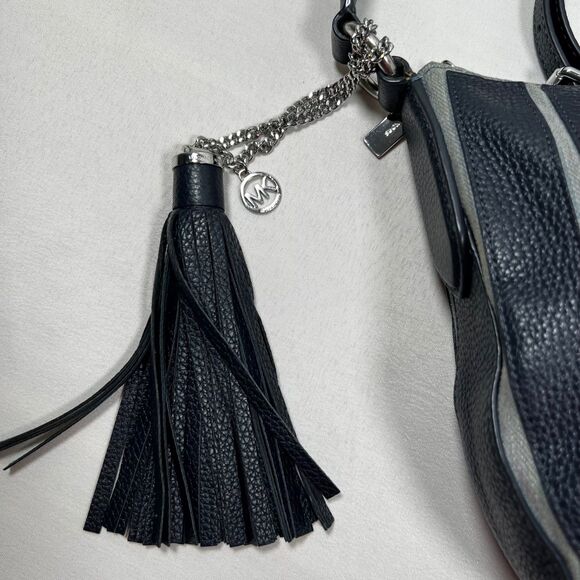 MICHAEL Michael Kors Brooklyn Appliqué  Hobo Bag Leather Wash Denim Blue